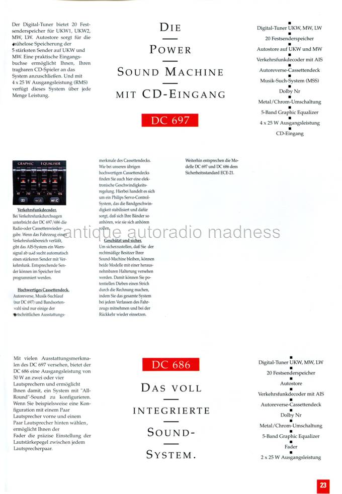 Ancien catalogue PPHILIPS car radios - année 1990-91 (Germany) - 23