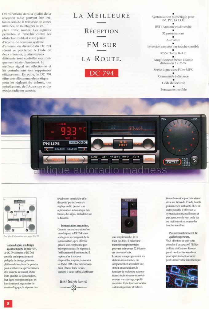 Ancien catalogue PPHILIPS car radios - année 1990 (Belgique - Fr) - 8