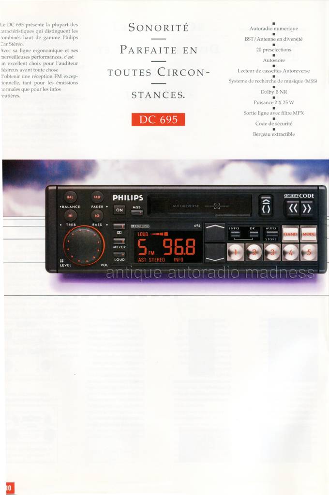 Ancien catalogue PPHILIPS car radios - année 1990 (Belgique - Fr) - 10