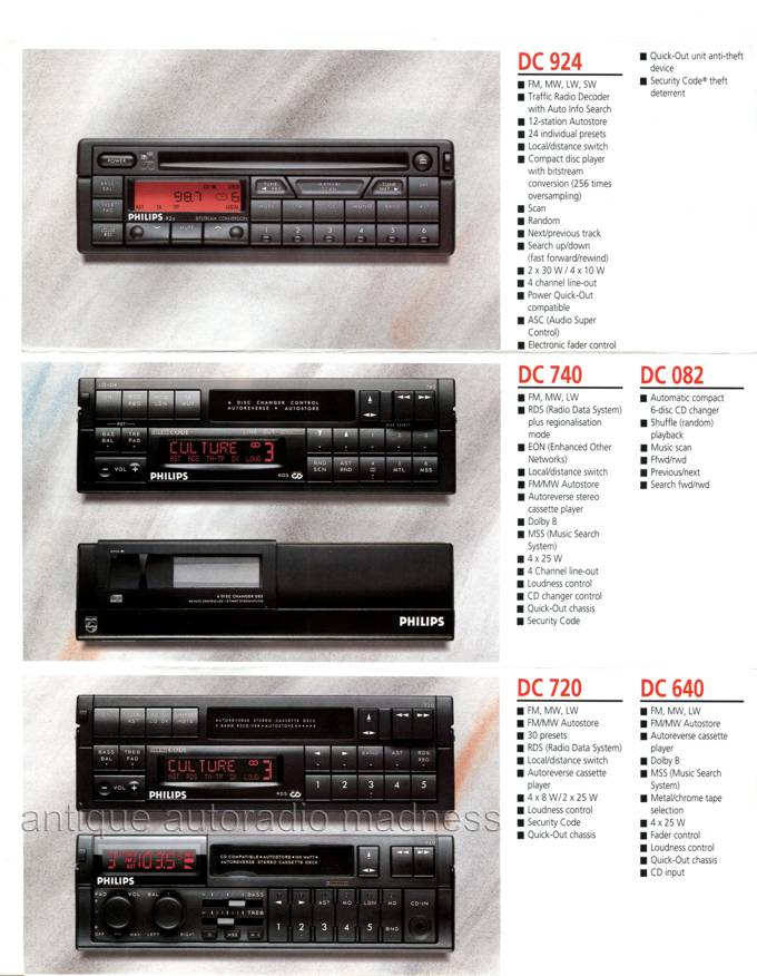Folder publicitaire vintage PHILIPS car stereo - année 1991 - 3