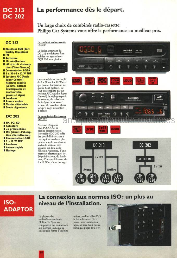Vintage PHILIPS car systems catalog - year 1995 - Belgium Fr - 18