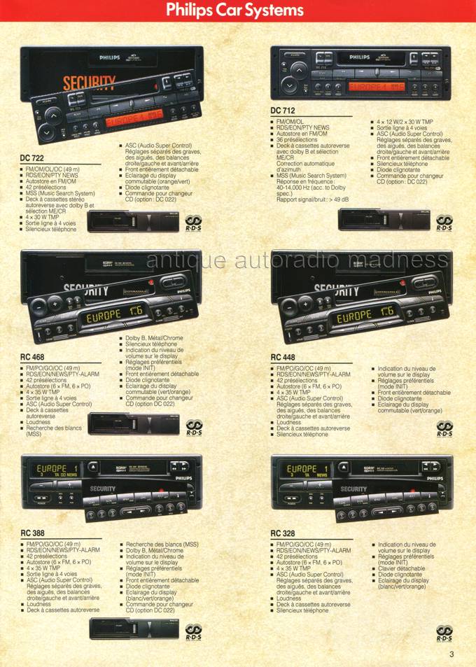Ancien catalogue PHILIPS car systems - année 1996 - 3