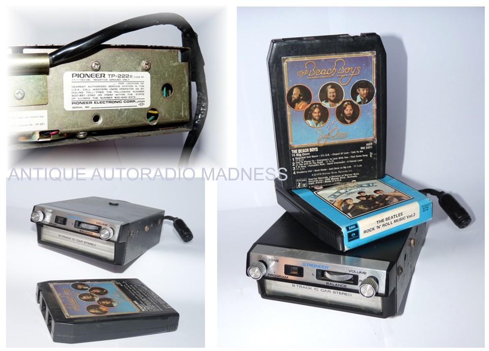 PIONEER vintage car stereo model TP-222 (8 track) - 1972