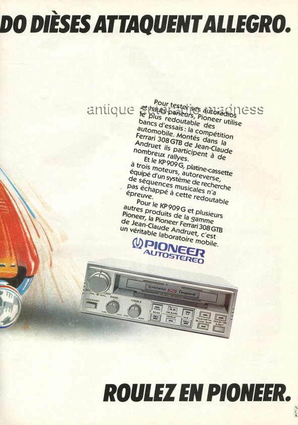 Vintage PIONEER car stereo advertising KP 909 G
