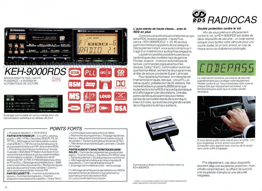 Vintage PIONEER car stereo catalog (Belgium - Fr) - year 1990 - 14
