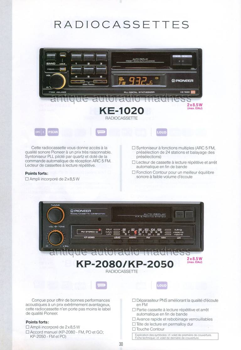 Ancien catalogue PIONEER car audio (Belgique Fr) anne 1990 - 30
