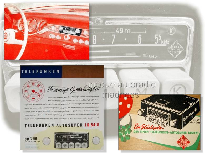 Old school TELEFUNKEN car radio - 1954 - Model  I D 54 U - 4