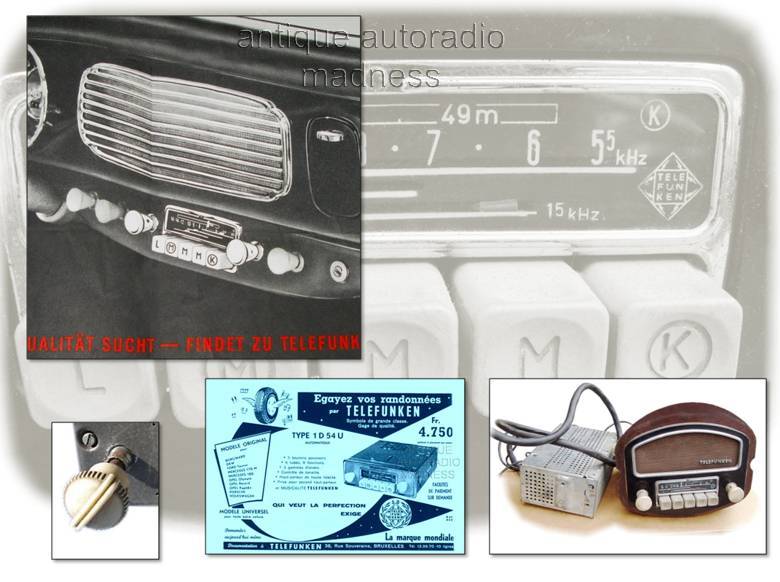 Old school TELEFUNKEN car radio - 1954 - Model  I D 54 U - 5