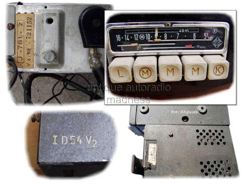 Old school TELEFUNKEN car radio - 1954 - Model  I D 54 U - 6