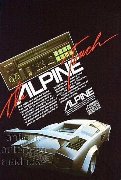 ALPINE car stereo advertisement "The ALPINE touch" - 2 -1985