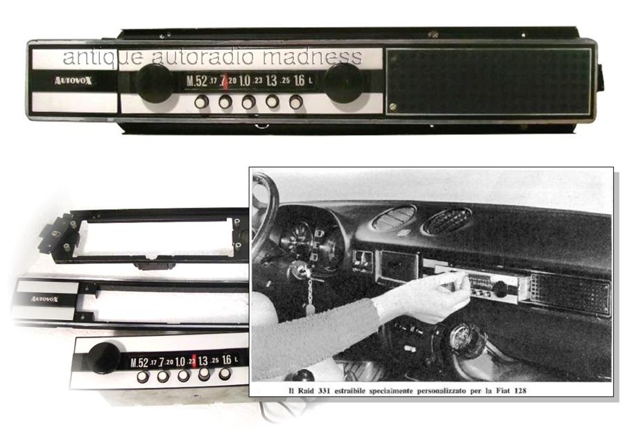 Stampa media pubblicità autoradio modello Autovox Raid 331 (1971)