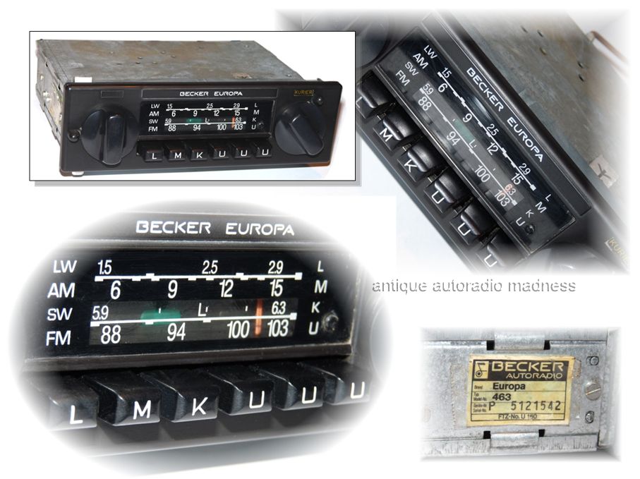 Classic BECKER car stereo Europa 463 serie P - 1978 