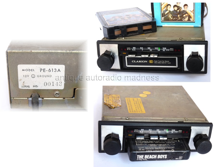 Vintage CLARION car stereo model 8 track PE-613 A - year 1974Vintage CLARION car stereo model 8 track PE-613 A - year 1974 - 2