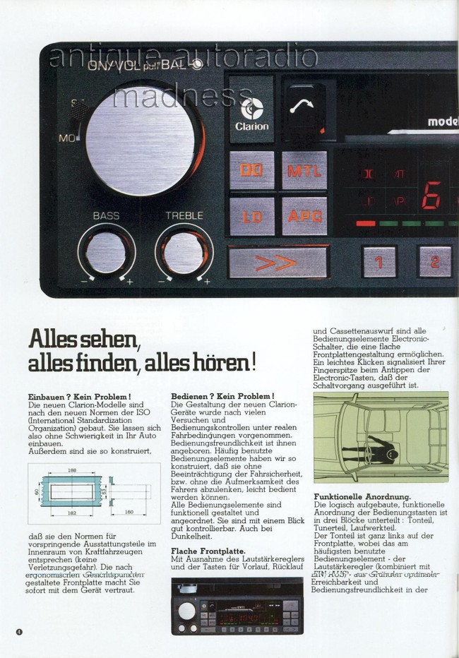 Vintage CLARION car stereo catalog - year 1983-84 - Germany - 4