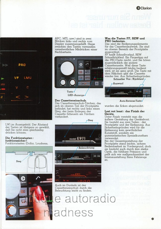 Vintage CLARION car stereo catalog - year 1983-84 - Germany - 7