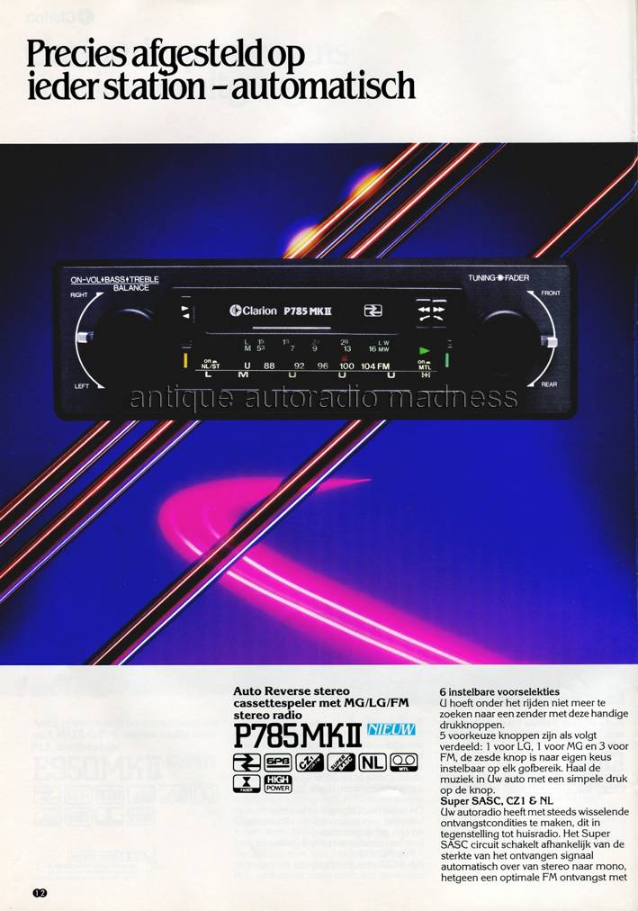 Ancien catalogue CLARION car stereo 1984-85 (NL) - 12