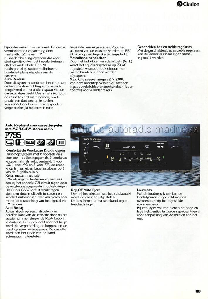 Ancien catalogue CLARION car stereo 1984-85 (NL) - 13