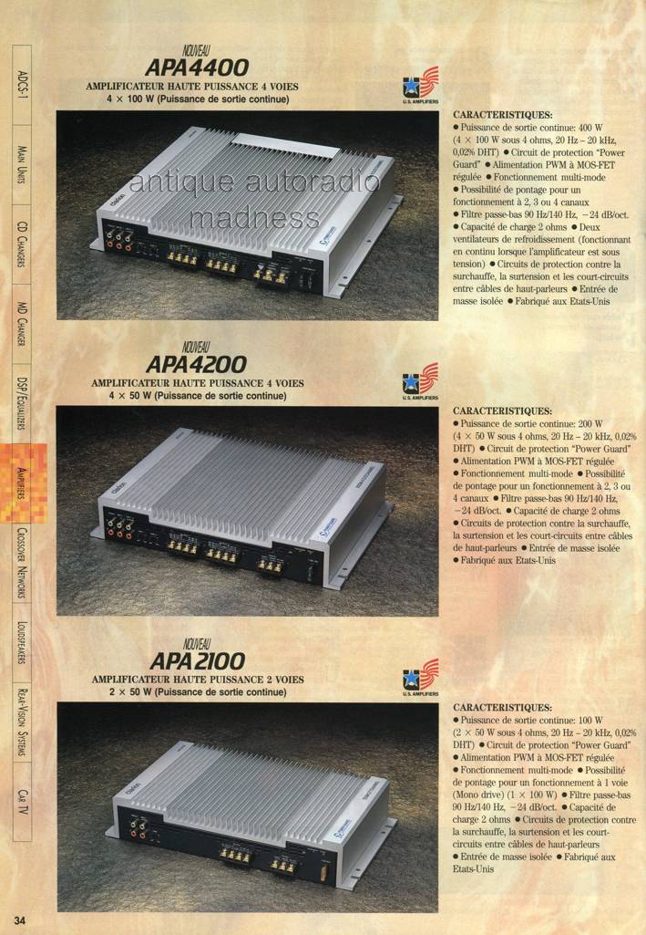 Vintage CLARION car stereo catalog - year 1995 - p34