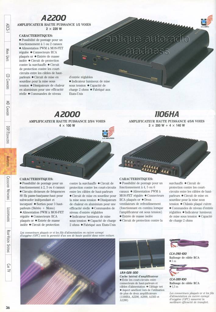 Vintage CLARION car stereo catalog - year 1995 - p36