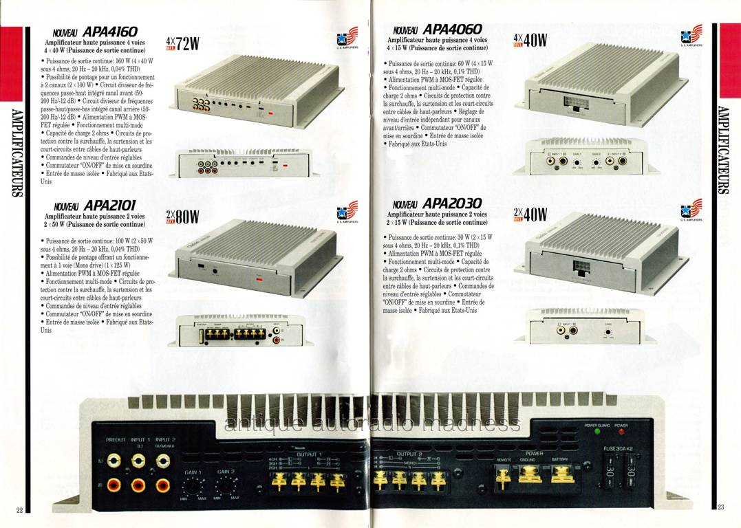 Ancien catalogue CLARION car stereo - année 1996 - p22-23