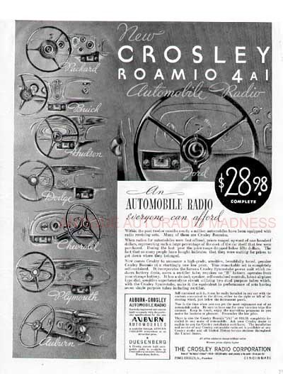 Very old CROSLEY ROAMIO model 4A1 advert. - Year 1934