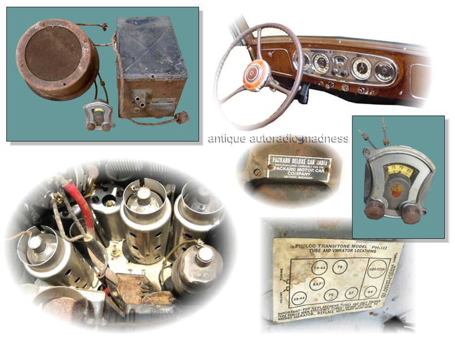 Very old Packard de Luxe car radio - Head control unit & Receiver - Mod. PHILCO PH122 - year 1935
