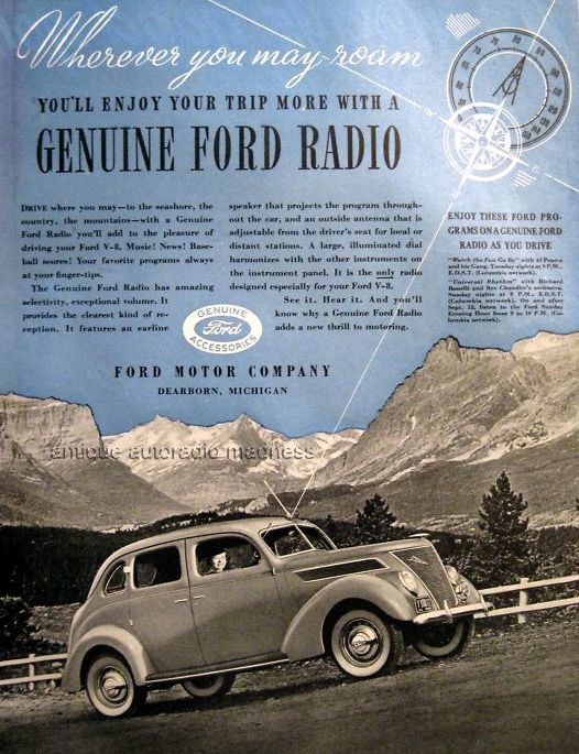 Vintage FORD V8 advert. - Genuine FORD radio (1937) - 2