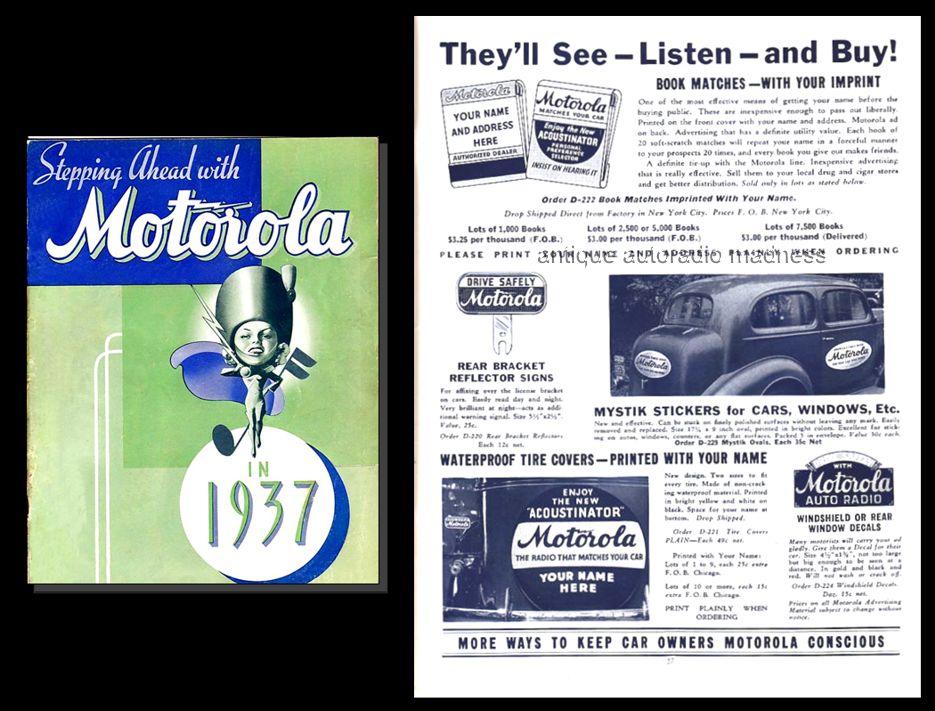 Vintage MOTOROLA car radio catalog - 1937 - 2
