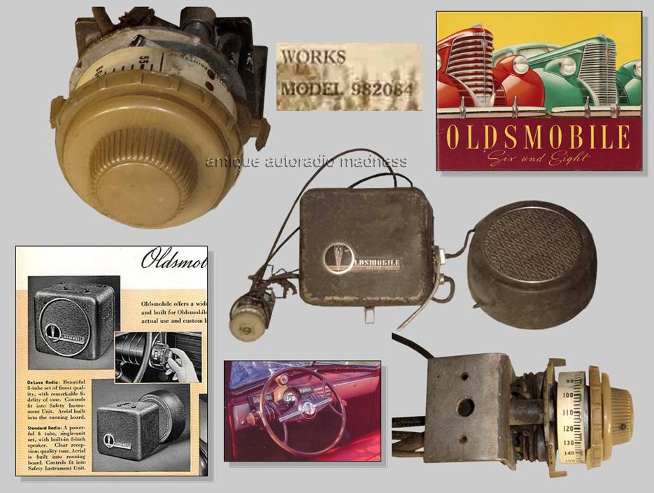 Early OLDSMOBILE car radio (1938) - model 982084 with Head control unit, original part