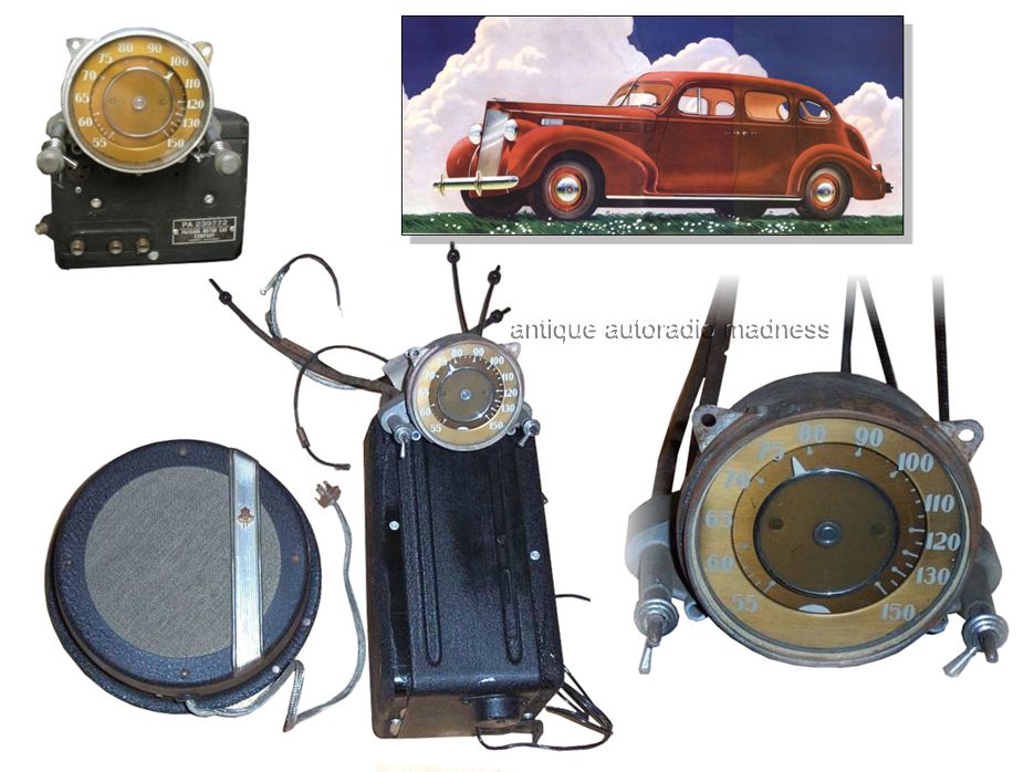 Vintage PACKARD car radio (1938) model PA239772, original part - Head control unit