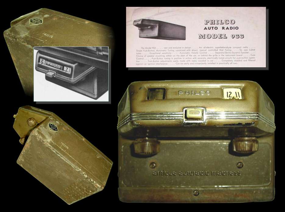Very old PHILCO under dash car radio (1939) - model 933