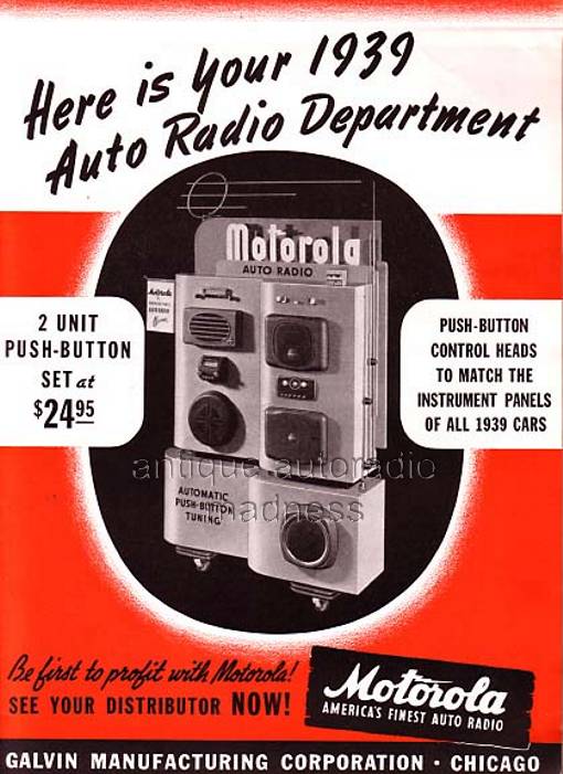 Vintage MOTOROLA car radio catalog (year 1939) - "MOTOROLA exactly matches and fits all cars" - 5
