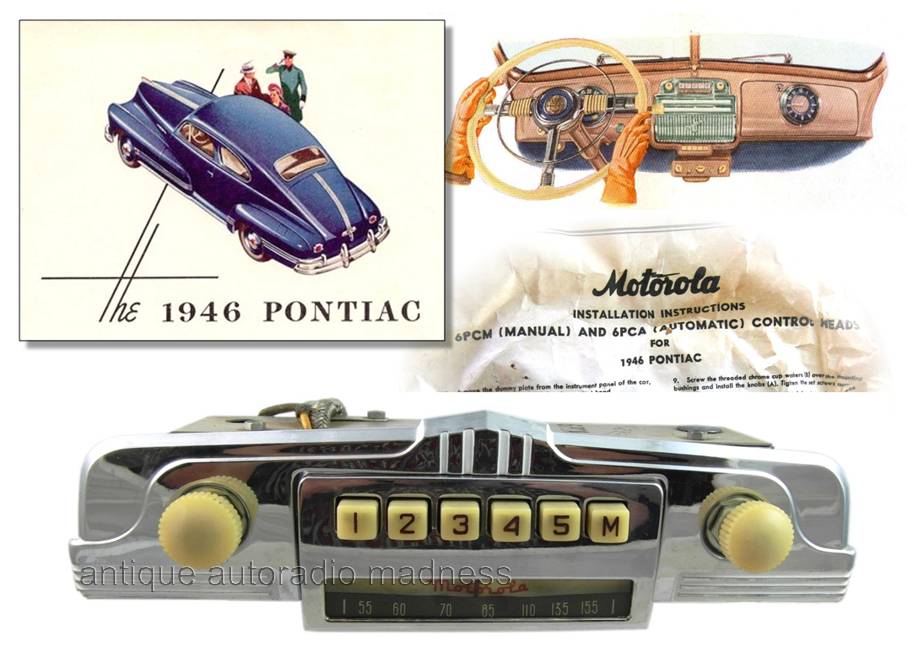 Vintage PONTIAC auto radio panel control (1946) model 6PCA (Custom built)