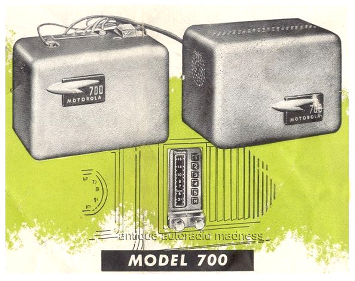 Vintage MOTOROLA auto radio model 700 advertising (1950)