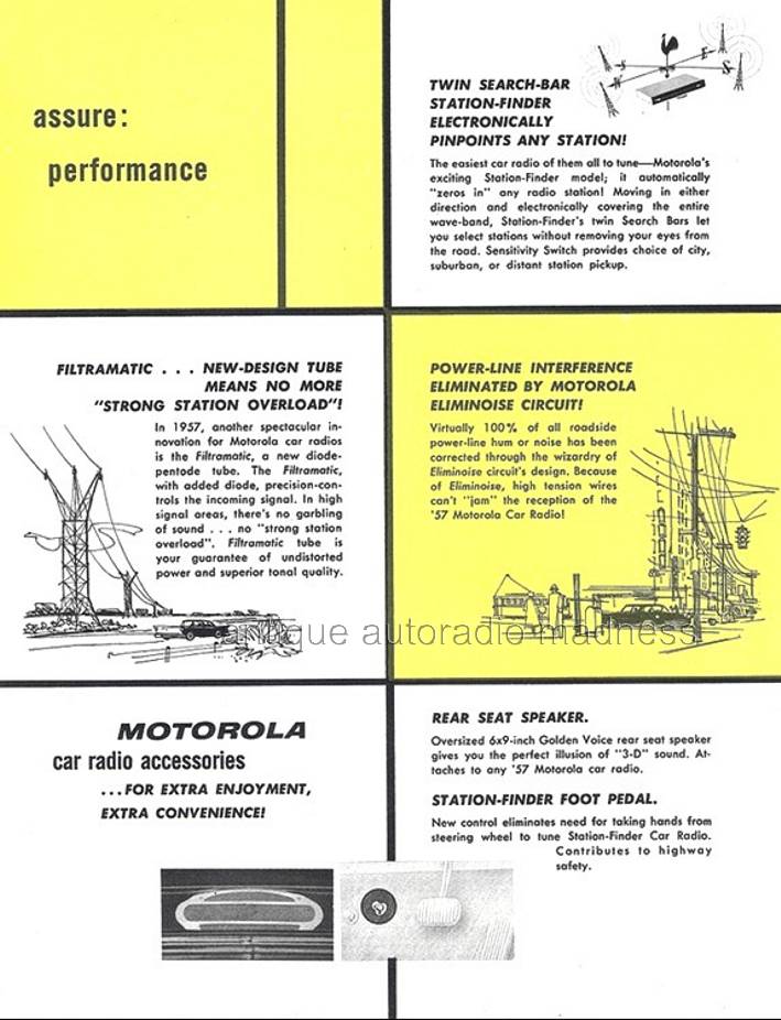 Vintage MOTOROLA car radios  "Golden Voice" catalog (1957) - 5