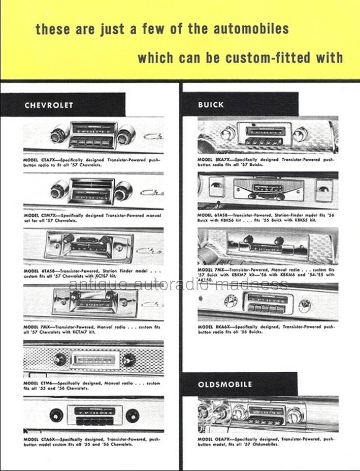 Vintage MOTOROLA car radios  "Golden Voice" catalog (1957) - 6