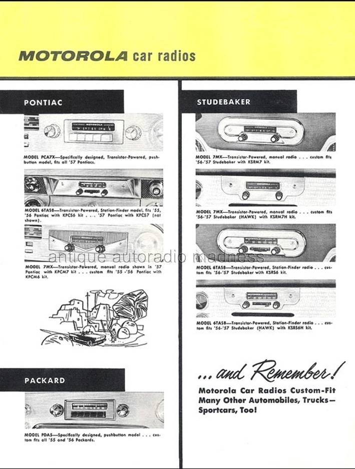 Vintage MOTOROLA car radios  "Golden Voice" catalog (1957) - 7