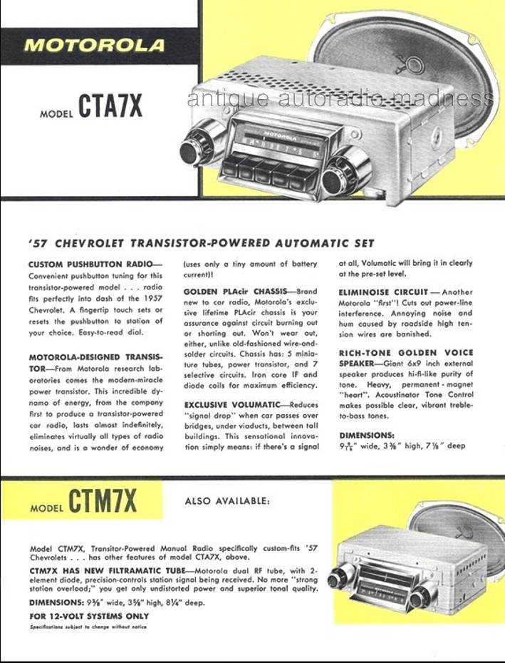 Vintage MOTOROLA car radios  "Golden Voice" catalog (1957) - 10