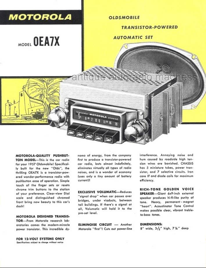 Vintage MOTOROLA car radios  "Golden Voice" catalog (1957) - 16