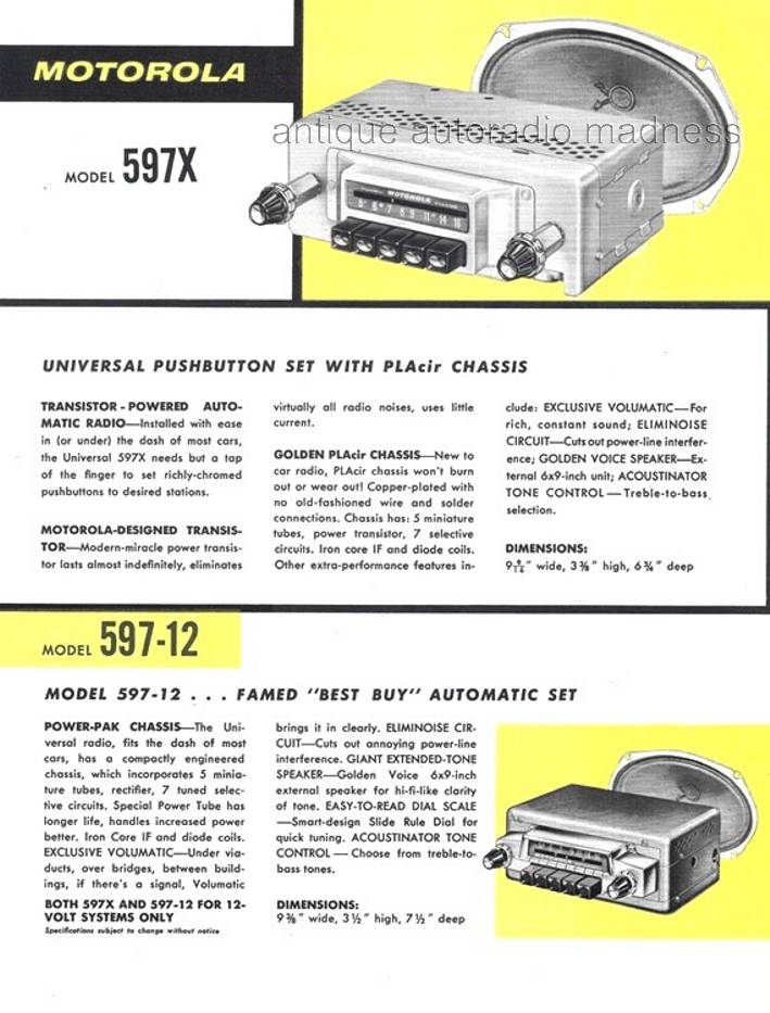 Vintage MOTOROLA car radios  "Golden Voice" catalog (1957) - 20