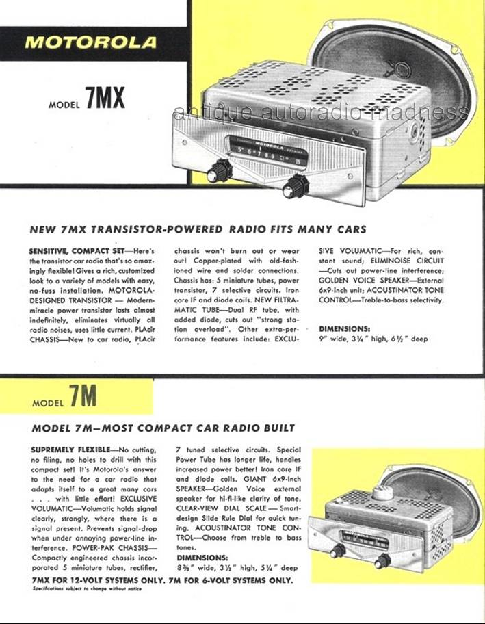 Vintage MOTOROLA car radios  "Golden Voice" catalog (1957) - 22
