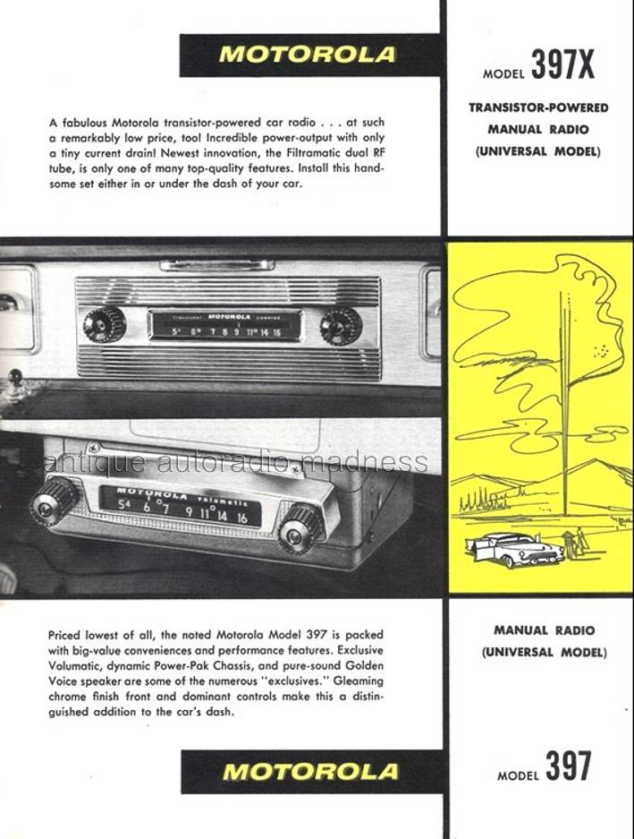 Vintage MOTOROLA car radios  "Golden Voice" catalog (1957) - 23