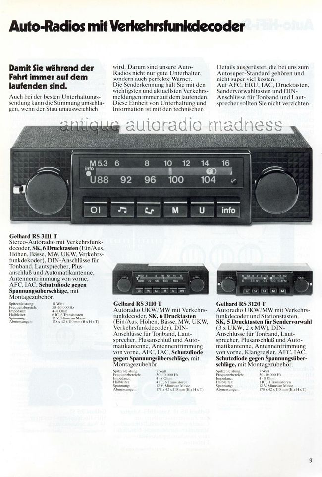 Ancien catalogue GELHARD car stereo 1979 - Germany - 9