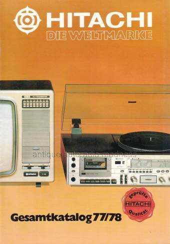 Catalogue 1977-78  HITACHI car stereo (extraits) - Germany
