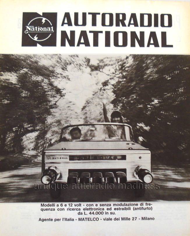 Vintage PANASONIC car radio advertising year 65 (Italy)