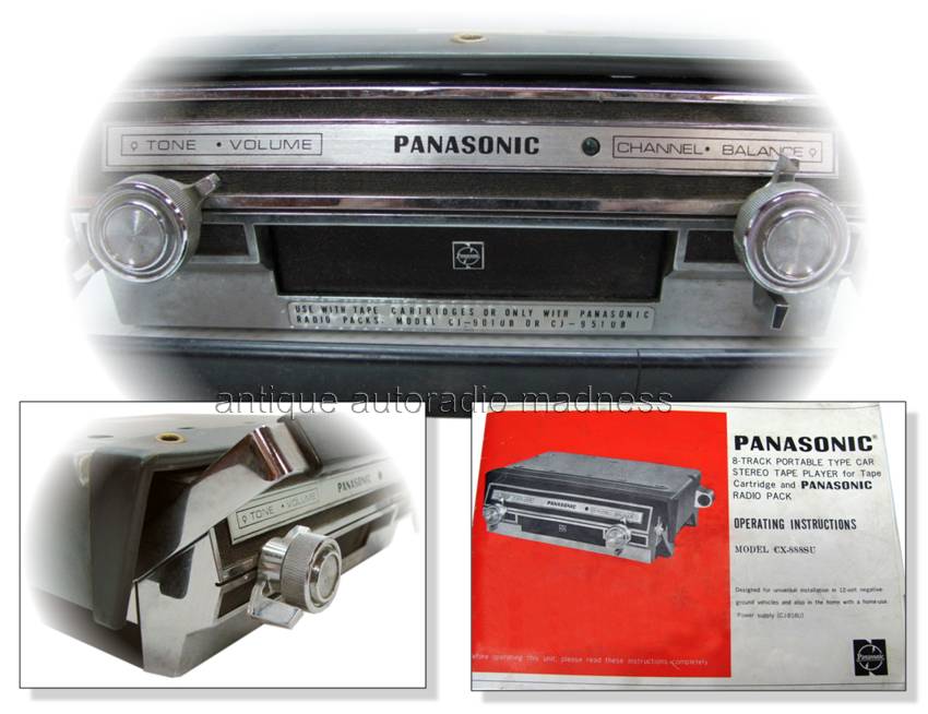 Vintage PANASONIC car 8 track player advertising year 68 model CX-888SU - 2