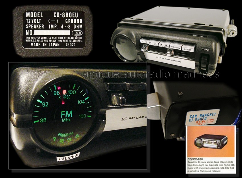 Vintage PANASONIC 8 track player car stereo model CQ-880EU year 73 - 1