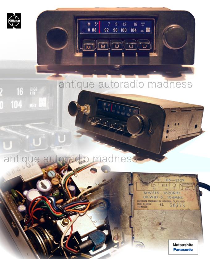 Vintage NATIONAL (MATSUSHITA) car stereo model 106-2129 year 79