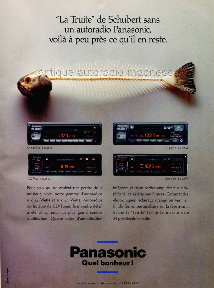 Old PANASONIC car radio advert. model RDS-CD  year 1991