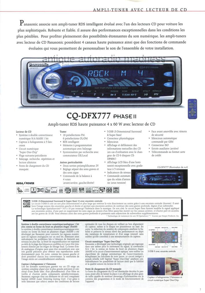 Catalogue autoradio Panasonic vintage 1999